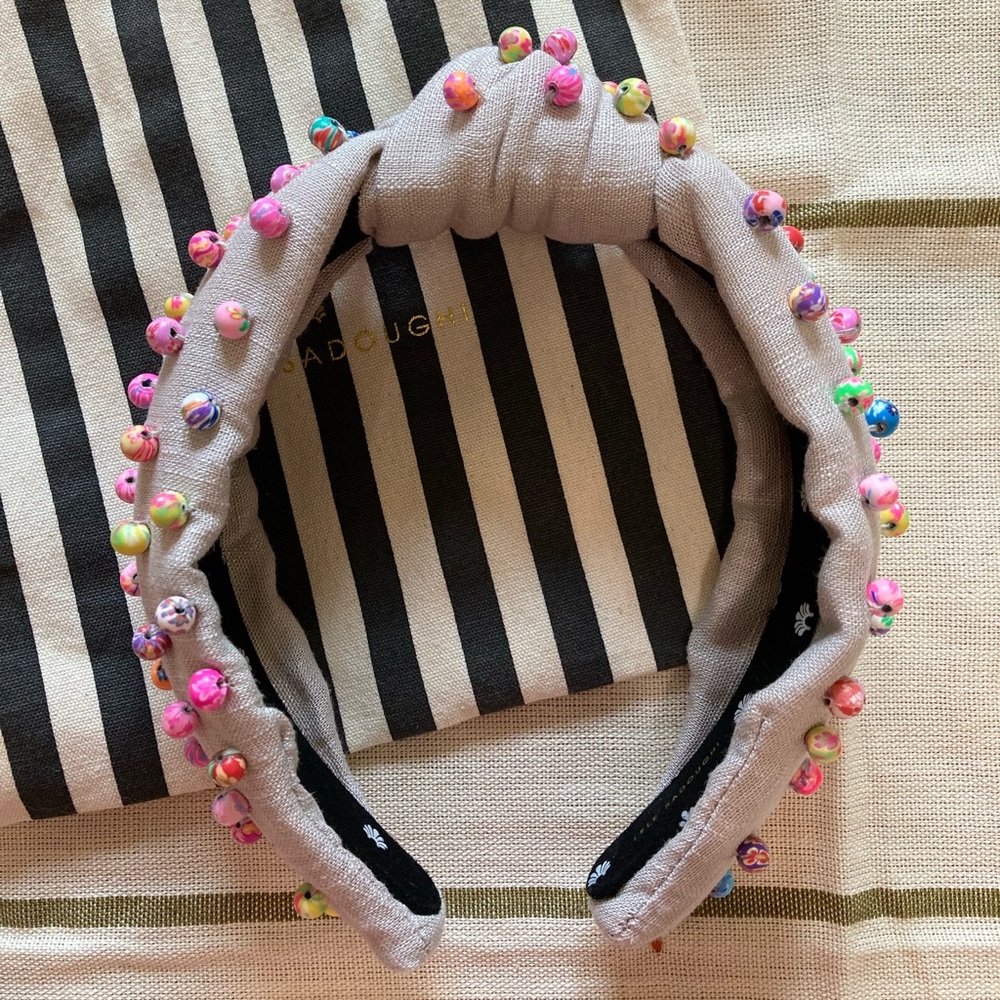 Lele Sadoughi Grey Millefiori Beaded Headband